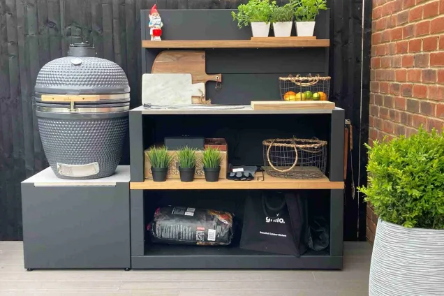Outdoor kitchen in Winchester, Hampshire on decking