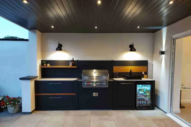 Grillo outdoor kitchen in dunholme lincoln on patio under cover