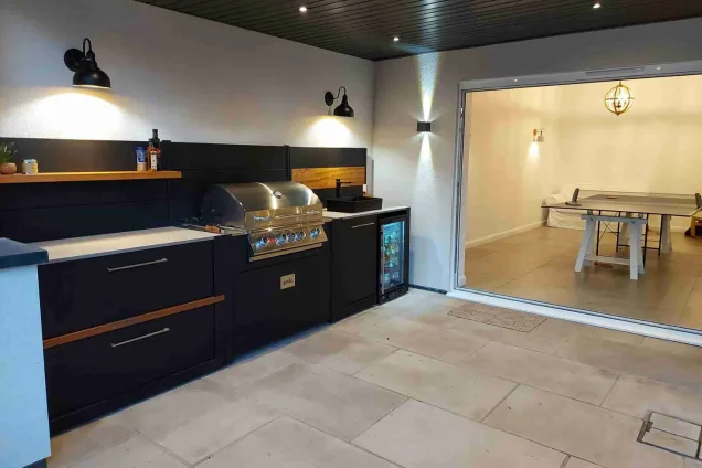Grillo outdoor kitchen in dunholme lincoln on patio under cover