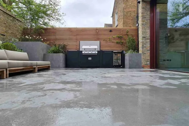 Grillo outdoor kitchen in Queens park London on patio