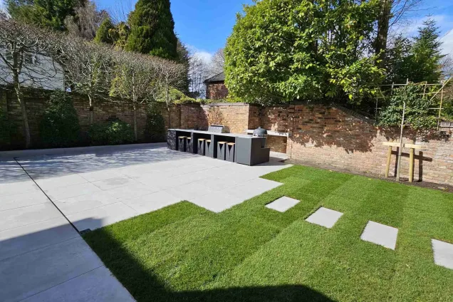 Island Grillo outdoor kitchen in altrincham cheshire on large patio