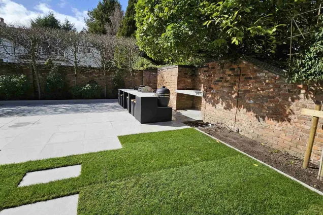 Island Grillo outdoor kitchen in altrincham cheshire on large patio