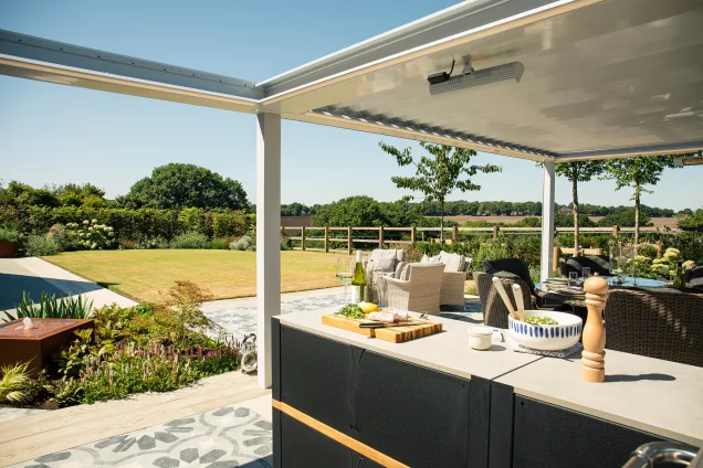 Grillo outdoor kitchen in ardleigh colchester in large garden