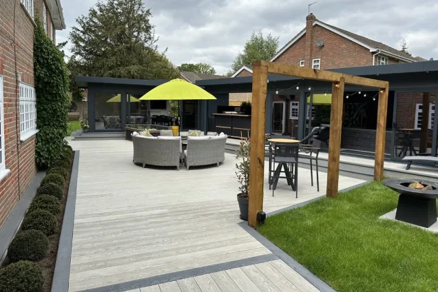 Outdoor kitchen in Berkhamsted with chefs anvil