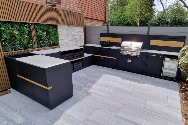 Outdoor kitchen in Besscarr, Doncaster on decking