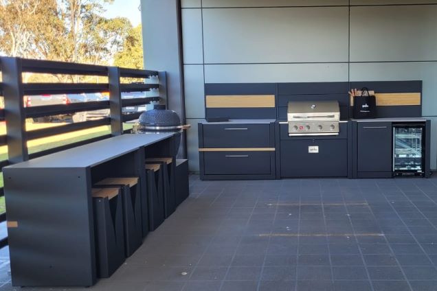 contemporary outdoor kitchen at a company in Sydney