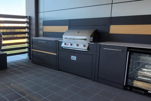 gas bbq at company outdoor kitchen in Sydney