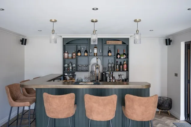bar with seating at West Malling summerhouse