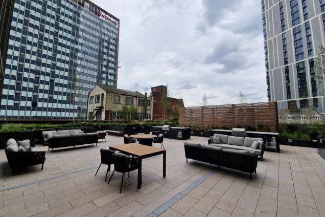 roof-top outdoor kitchen at The Mercian, Birmingham