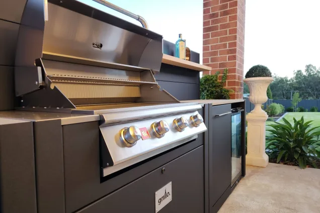 Bull gas grill at Stawell, Northern Grampians outdoor kitchen