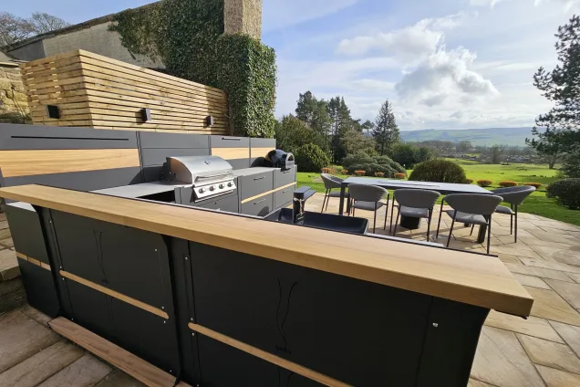 outdoor kitchen with bar in Skipton, North Yorkshire