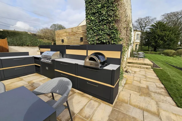 outdoor kitchen with pia oven in Skipton, North Yorkshire