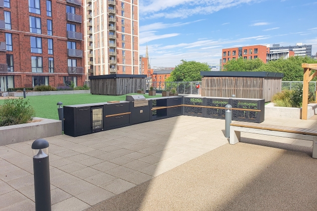 communal outdoor kitchen in Salford, Manchester