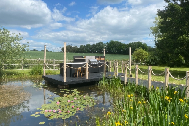 outdoor kitchen on pontoon in Saffron Walden, Essex