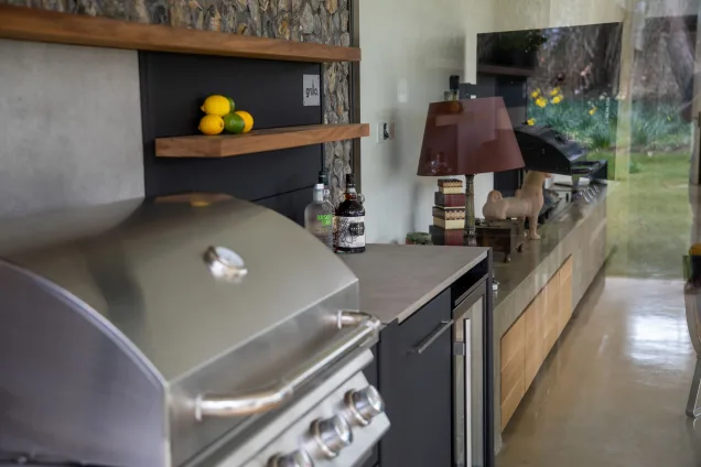 Grillo outdoor kitchen on Grand Designs with Gas BBQ