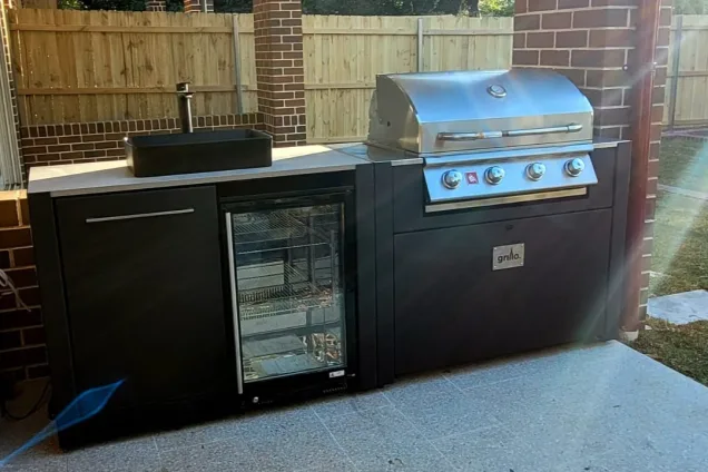 Outdoor kitchen in croydon sydney with Bull gas bbq