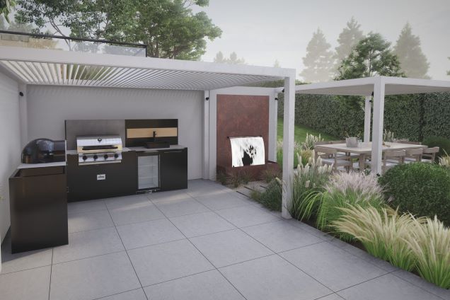 Outdoor Kitchen in Northampton with gas bbq and sink