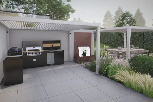 Outdoor Kitchen in Northampton with gas bbq and sink