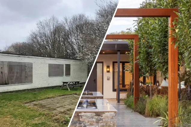 Outdoor kitchen on BBC DIY SOS tv show garden