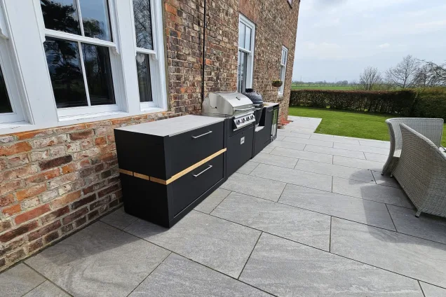 outdoor kitchen with countryside view in Middlesbrough, North Yorkshire