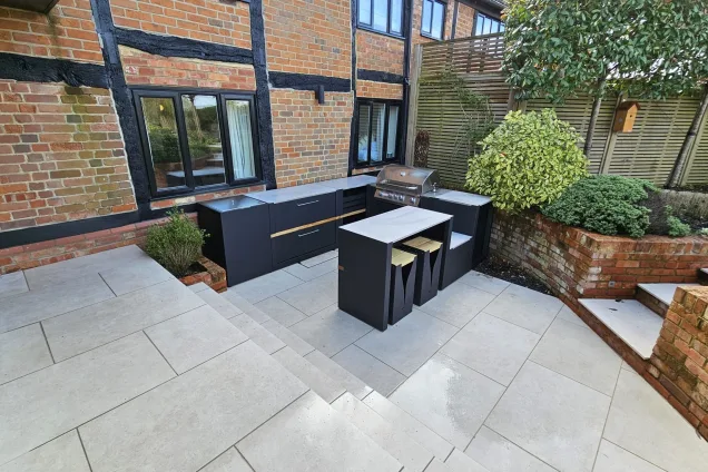 Outdoor kitchen in Berkshire with gas bbq