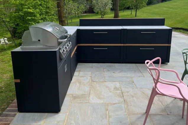 Outdoor kitchen in Cranleigh on patio