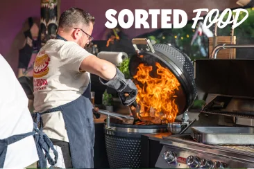 Jamie from Sorted food with Gusto BBQ and fire