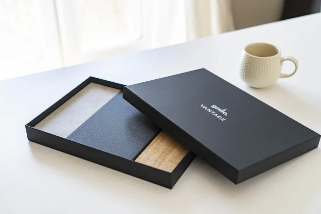 grillo materials sample pack on table