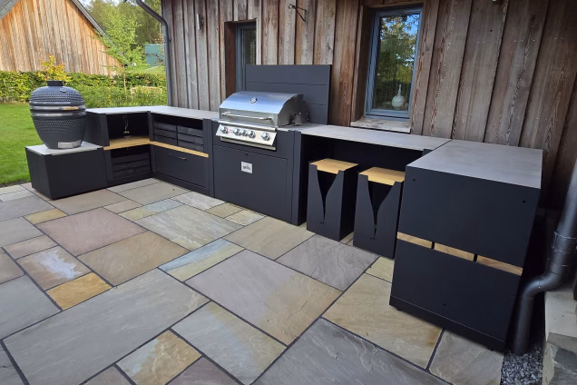 Outdoor Kitchen in Birnam, Perthshire on patio