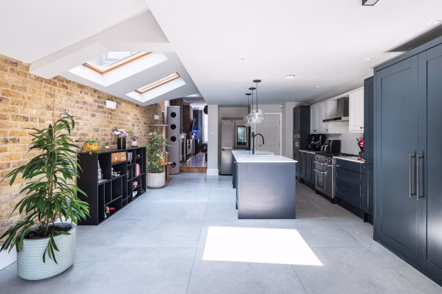 The indoor kitchen of a house in Stoke Newington, London