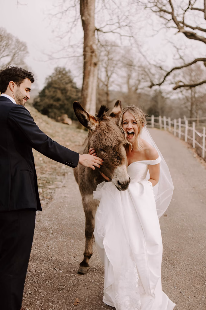 bride with pony at town head estate
